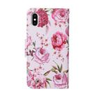 For iPhone X / XS Colored Drawing Pattern Horizontal Flip Leather Case with Holder & Card Slots & Wallet(Peony) - 3