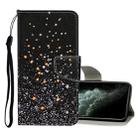 For iPhone 11 Pro Max Colored Drawing Pattern Horizontal Flip Leather Case with Holder & Card Slots & Wallet(Black Five-pointed Star) - 1