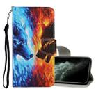 For iPhone 11 Pro Max Colored Drawing Pattern Horizontal Flip Leather Case with Holder & Card Slots & Wallet(Flame Wolf) - 1