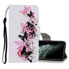 For iPhone 11 Pro Max Colored Drawing Pattern Horizontal Flip Leather Case with Holder & Card Slots & Wallet(Four Butterflies) - 1