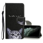 For iPhone 11 Pro Max Colored Drawing Pattern Horizontal Flip Leather Case with Holder & Card Slots & Wallet(Little Cat) - 1