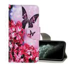 For iPhone 11 Pro Max Colored Drawing Pattern Horizontal Flip Leather Case with Holder & Card Slots & Wallet(Red Flower Butterfly) - 1