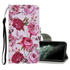 For iPhone 11 Pro Max Colored Drawing Pattern Horizontal Flip Leather Case with Holder & Card Slots & Wallet(Peony) - 1