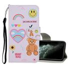 For iPhone 11 Pro Max Colored Drawing Pattern Horizontal Flip Leather Case with Holder & Card Slots & Wallet(Smiley Bear) - 1