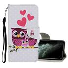 For iPhone 11 Pro Max Colored Drawing Pattern Horizontal Flip Leather Case with Holder & Card Slots & Wallet(Owl Family) - 1