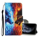 For iPhone 11 Pro Colored Drawing Pattern Horizontal Flip Leather Case with Holder & Card Slots & Wallet(Flame Wolf) - 1