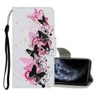 For iPhone 11 Pro Colored Drawing Pattern Horizontal Flip Leather Case with Holder & Card Slots & Wallet(Four Butterflies) - 1