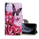 For iPhone 11 Pro Colored Drawing Pattern Horizontal Flip Leather Case with Holder & Card Slots & Wallet(Red Flower Butterfly) - 1