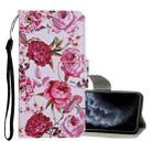 For iPhone 11 Pro Colored Drawing Pattern Horizontal Flip Leather Case with Holder & Card Slots & Wallet(Peony) - 1