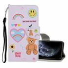 For iPhone 11 Pro Colored Drawing Pattern Horizontal Flip Leather Case with Holder & Card Slots & Wallet(Smiley Bear) - 1