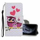 For iPhone 11 Pro Colored Drawing Pattern Horizontal Flip Leather Case with Holder & Card Slots & Wallet(Owl Family) - 1