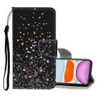 For iPhone 11 Colored Drawing Pattern Horizontal Flip Leather Case with Holder & Card Slots & Wallet(Black Five-pointed Star) - 1