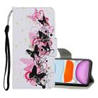 For iPhone 11 Colored Drawing Pattern Horizontal Flip Leather Case with Holder & Card Slots & Wallet(Four Butterflies) - 1