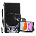 For iPhone 11 Colored Drawing Pattern Horizontal Flip Leather Case with Holder & Card Slots & Wallet(Little Cat) - 1