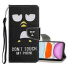 For iPhone 11 Colored Drawing Pattern Horizontal Flip Leather Case with Holder & Card Slots & Wallet(Penguin) - 1