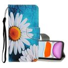 For iPhone 11 Colored Drawing Pattern Horizontal Flip Leather Case with Holder & Card Slots & Wallet(Daisy) - 1