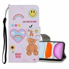 For iPhone 11 Colored Drawing Pattern Horizontal Flip Leather Case with Holder & Card Slots & Wallet(Smiley Bear) - 1