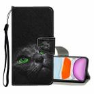 For iPhone 11 Colored Drawing Pattern Horizontal Flip Leather Case with Holder & Card Slots & Wallet(Black Cat) - 1