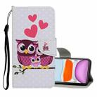 For iPhone 11 Colored Drawing Pattern Horizontal Flip Leather Case with Holder & Card Slots & Wallet(Owl Family) - 1