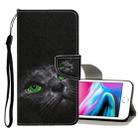 For iPhone 8 / 7 Colored Drawing Pattern Horizontal Flip Leather Case with Holder & Card Slots & Wallet(Black Cat) - 1