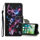 For iPhone 8 Plus / 7 Plus Colored Drawing Pattern Horizontal Flip Leather Case with Holder & Card Slots & Wallet(Fluorescent Butterfly) - 1