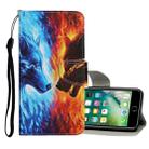 For iPhone 8 Plus / 7 Plus Colored Drawing Pattern Horizontal Flip Leather Case with Holder & Card Slots & Wallet(Flame Wolf) - 1