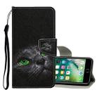 For iPhone 8 Plus / 7 Plus Colored Drawing Pattern Horizontal Flip Leather Case with Holder & Card Slots & Wallet(Black Cat) - 1