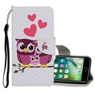 For iPhone 8 Plus / 7 Plus Colored Drawing Pattern Horizontal Flip Leather Case with Holder & Card Slots & Wallet(Owl Family) - 1