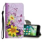 For iPhone 8 Plus / 7 Plus Colored Drawing Pattern Horizontal Flip Leather Case with Holder & Card Slots & Wallet(Yellow Flower Butterfly) - 1