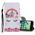 For iPhone 8 Plus / 7 Plus Colored Drawing Pattern Horizontal Flip Leather Case with Holder & Card Slots & Wallet(Crown Unicorn) - 1
