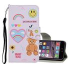 For iPhone 6 Plus / 6s Plus Colored Drawing Pattern Horizontal Flip Leather Case with Holder & Card Slots & Wallet(Smiley Bear) - 1