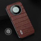 For Huawei Mate 60 ABEEL Crocodile Texture Genuine Leather Phone Case(Brown) - 2
