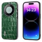 For Huawei Mate 60 ABEEL Crocodile Texture Genuine Leather Phone Case(Green) - 1