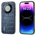 For Huawei Mate 60 ABEEL Crocodile Texture Genuine Leather Phone Case(Blue) - 1