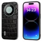 For Huawei Mate 60 ABEEL Crocodile Texture Genuine Leather Phone Case(Black) - 1