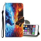 For iPhone 6 / 6s Colored Drawing Pattern Horizontal Flip Leather Case with Holder & Card Slots & Wallet(Flame Wolf) - 1