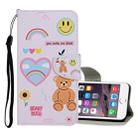 For iPhone 6 / 6s Colored Drawing Pattern Horizontal Flip Leather Case with Holder & Card Slots & Wallet(Smiley Bear) - 1