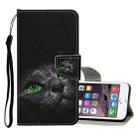 For iPhone 6 / 6s Colored Drawing Pattern Horizontal Flip Leather Case with Holder & Card Slots & Wallet(Black Cat) - 1