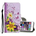 For iPhone 6 / 6s Colored Drawing Pattern Horizontal Flip Leather Case with Holder & Card Slots & Wallet(Yellow Flower Butterfly) - 1