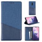 For OnePlus 7 MUXMA MX109 Horizontal Flip Leather Case with Holder & Card Slot & Wallet(Blue) - 1