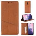 For OnePlus 7 MUXMA MX109 Horizontal Flip Leather Case with Holder & Card Slot & Wallet(Brown) - 1