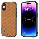For Sony Xperia 10 VI ABEEL Carbon Fiber Texture Protective Phone Case(Light Brown) - 1