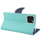 For iPhone 15 Pro Max GOOSPERY FANCY DIARY Cross Texture Leather Phone Case(Mint Green) - 3