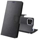 For iPhone 15 Pro GOOSPERY FANCY DIARY Cross Texture Leather Phone Case(Black) - 1