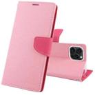 For iPhone 15 Pro GOOSPERY FANCY DIARY Cross Texture Leather Phone Case(Pink) - 1