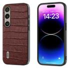 For Sony Xperia 1 VI ABEEL Crocodile Texture Genuine Leather Phone Case(Brown) - 1