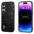 For Sony Xperia 1 VI ABEEL Crocodile Texture Genuine Leather Phone Case(Black) - 1