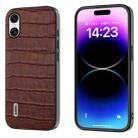 For Sony Xperia 10 VI ABEEL Crocodile Texture Genuine Leather Phone Case(Brown) - 1