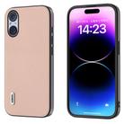 For Sony Xperia 5 V ABEEL Genuine Leather + PC Litchi Texture Phone Case(Pink Gold) - 1
