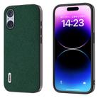 For Sony Xperia 5 V ABEEL Cross Texture Genuine Leather Phone Case(Green) - 1